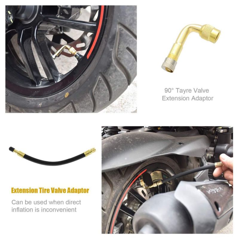 Extensión de Válvula de Neumático ZHSMS Flexible 21 cm de Latón 90°