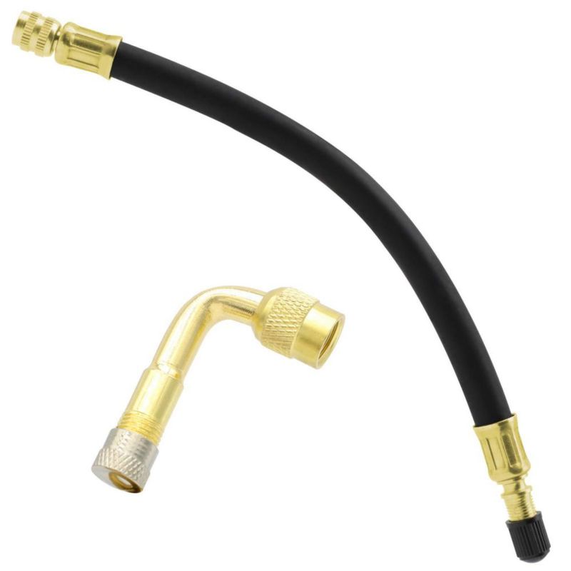 Extensión de Válvula de Neumático ZHSMS Flexible 21 cm de Latón 90°