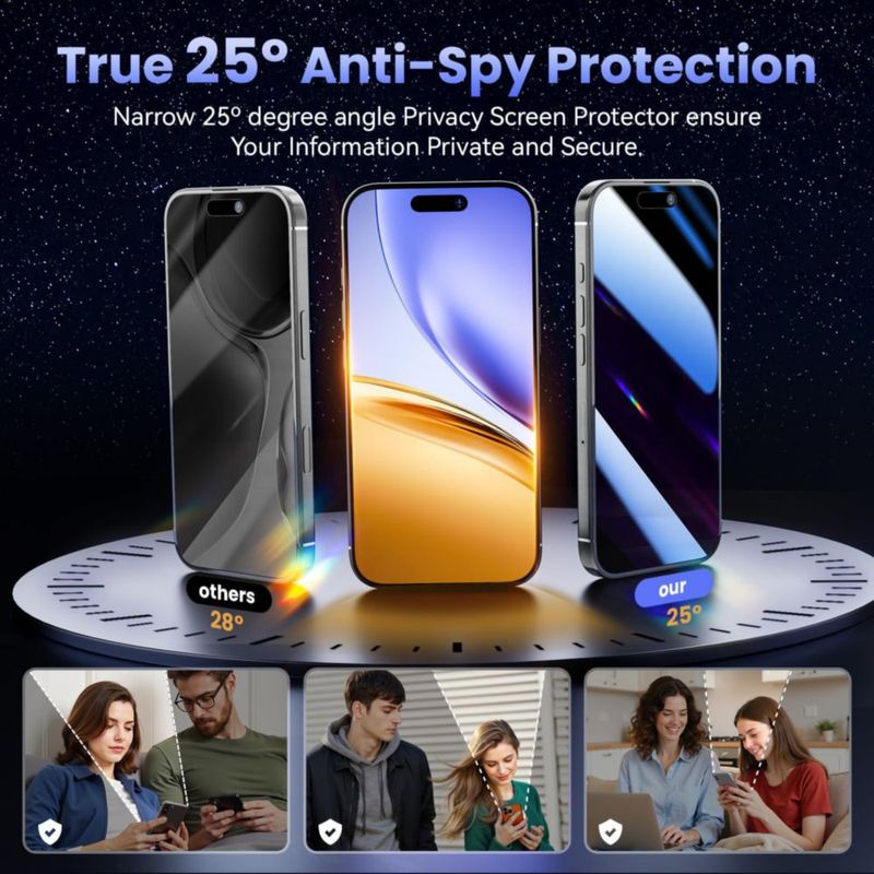 Protector de pantalla Sombbry para iPhone 15 Pro Max - Pack de 3