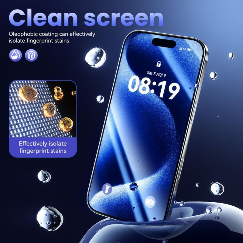 Protector de pantalla Sombbry para iPhone 15 Pro Max - Pack de 3