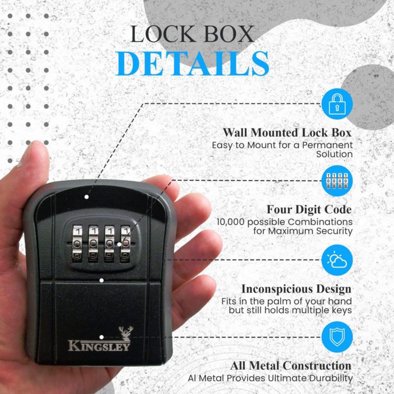 Caja de Seguridad para Llaves Kingsley QCH-807 Montada en la Pared