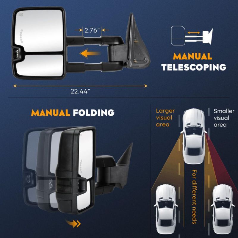 Espejo de remolque Aeagle para Chevrolet y GMC 2007‑2014 par con calefacción eléctrica