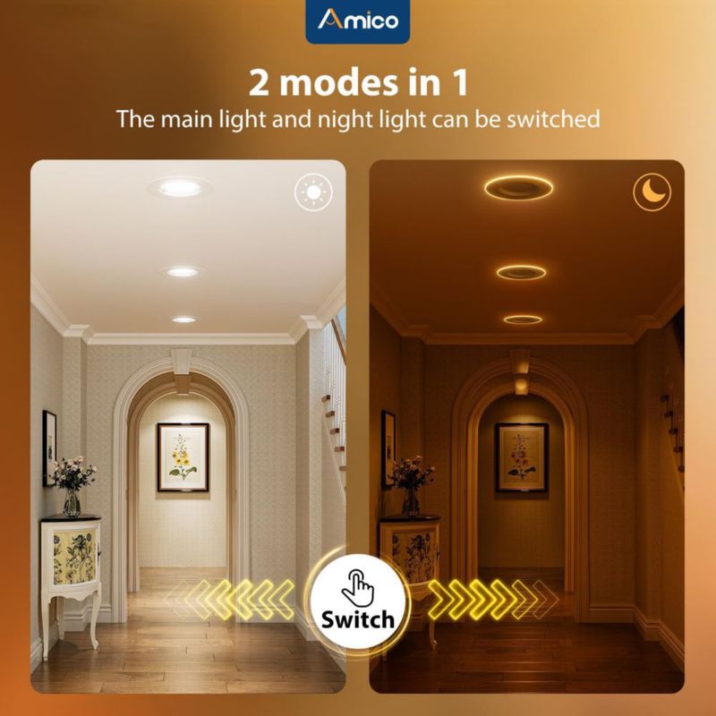 Focos LED tipo can Amico 15/17 cm paquete de 6 regulables