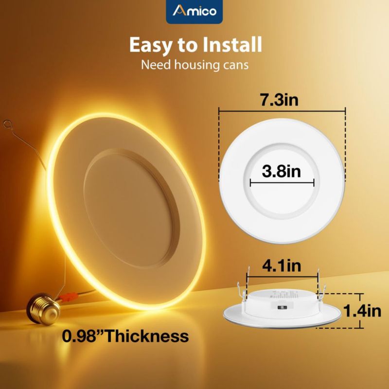 Focos LED tipo can Amico 15/17 cm paquete de 6 regulables