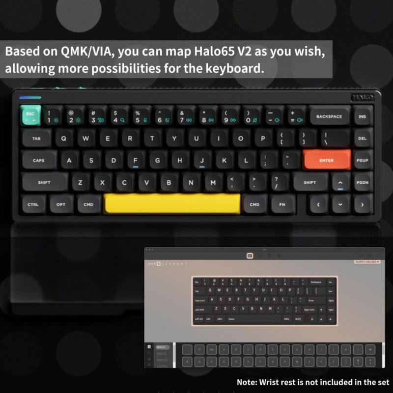 Teclado nuphy Halo65 V2 inalámbrico BT5.0/USB‑C 798 g