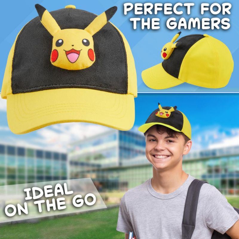 Gorra Pokémon para niños con diseño 3D Pikachu/Bulbasaur 56 cm