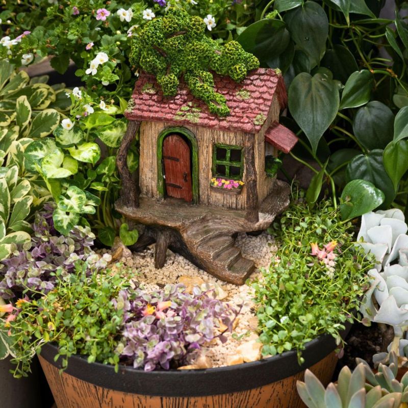 Escultura PRETMANNS Casa del árbol 23 cm para jardín exterior