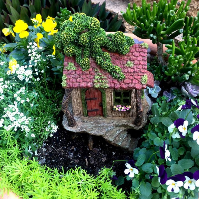 Escultura PRETMANNS Casa del árbol 23 cm para jardín exterior