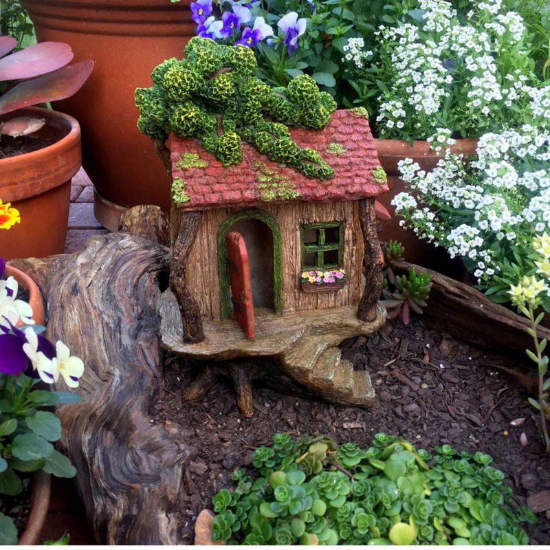 Escultura PRETMANNS Casa del árbol 23 cm para jardín exterior