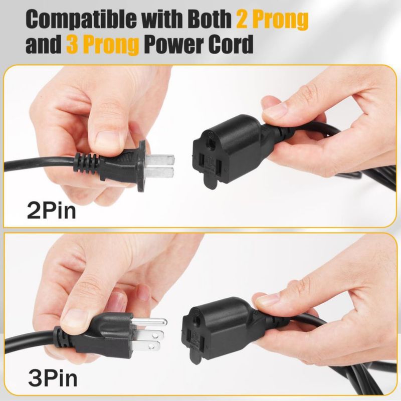Cable divisor de alimentación NAHAO 3 clavijas 1 a 4 salidas 05 m negro