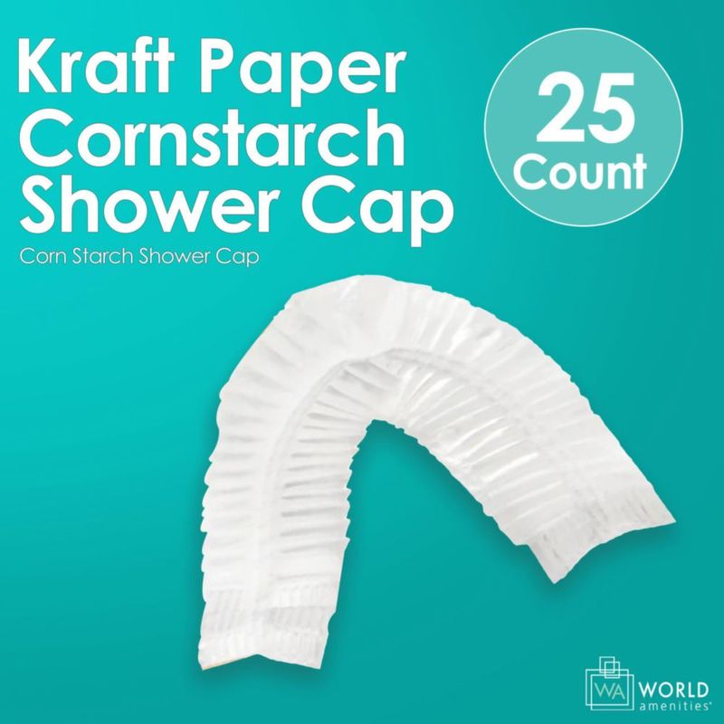 World Amenities Gorra de ducha desechable - paquete de 25