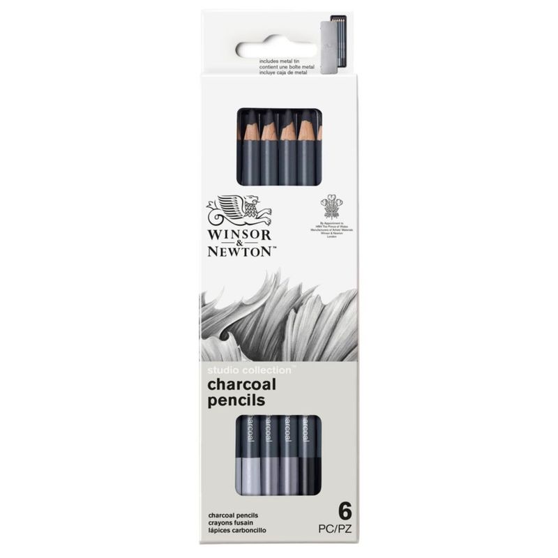 Lápices de carbón Winsor & Newton 6 unidades Studio