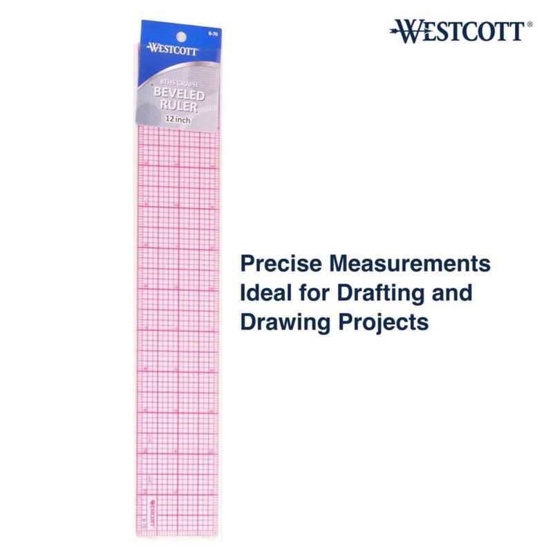 Regla Westcott 30 cm de cuadrícula paquete de 12 transparente
