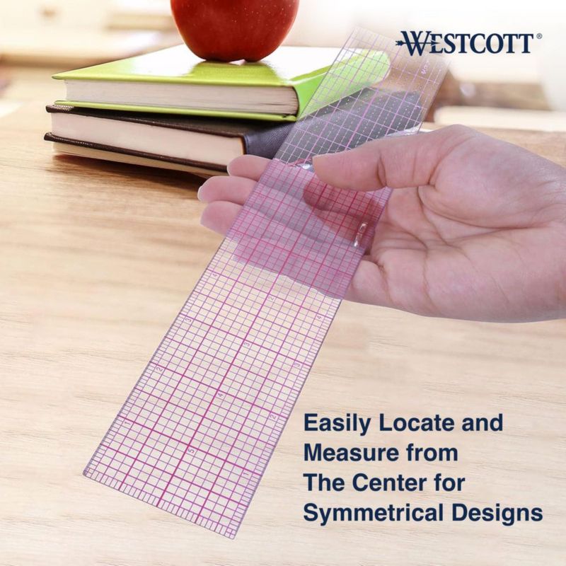 Regla Westcott 30 cm de cuadrícula paquete de 12 transparente