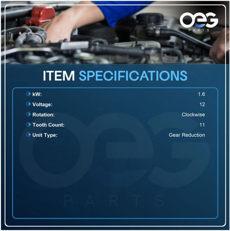 Motor de arranque Parts Player PG260 16 kW 12 V 11 dientes Chevrolet y GMC