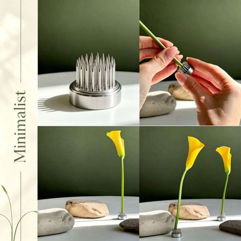 Set de 12 Soportes para Flores Eggone 23 mm Acero Inoxidable