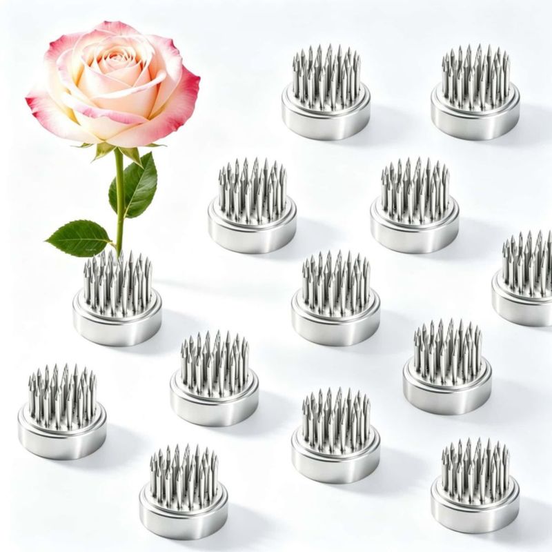 Set de 12 Soportes para Flores Eggone 23 mm Acero Inoxidable