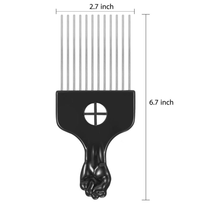 Peine Afro de Metal Boao 18 × 6 cm – Pack de 3