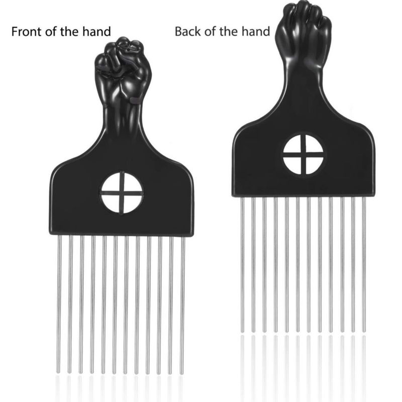 Peine Afro de Metal Boao 18 × 6 cm – Pack de 3