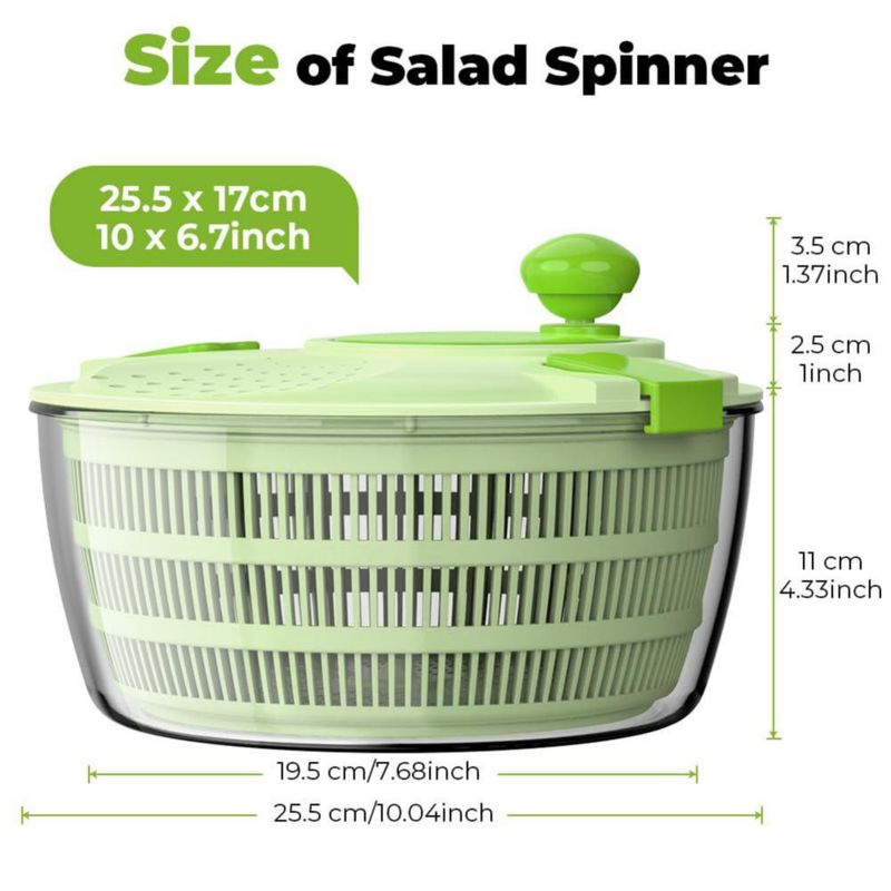 Centrifugador de Ensaladas Vihoom 4.4 QT Cuenco y Cesta