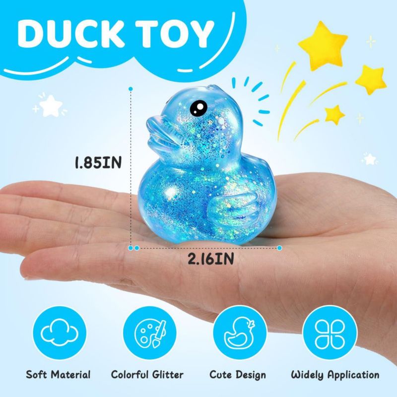 Juguete de Apretar VESPRO Mini Pato Brilloso de 5 cm (Pack de 12)