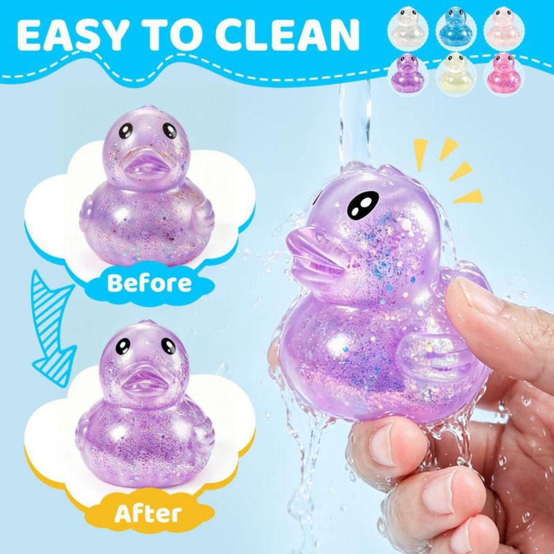 Juguete de Apretar VESPRO Mini Pato Brilloso de 5 cm (Pack de 12)