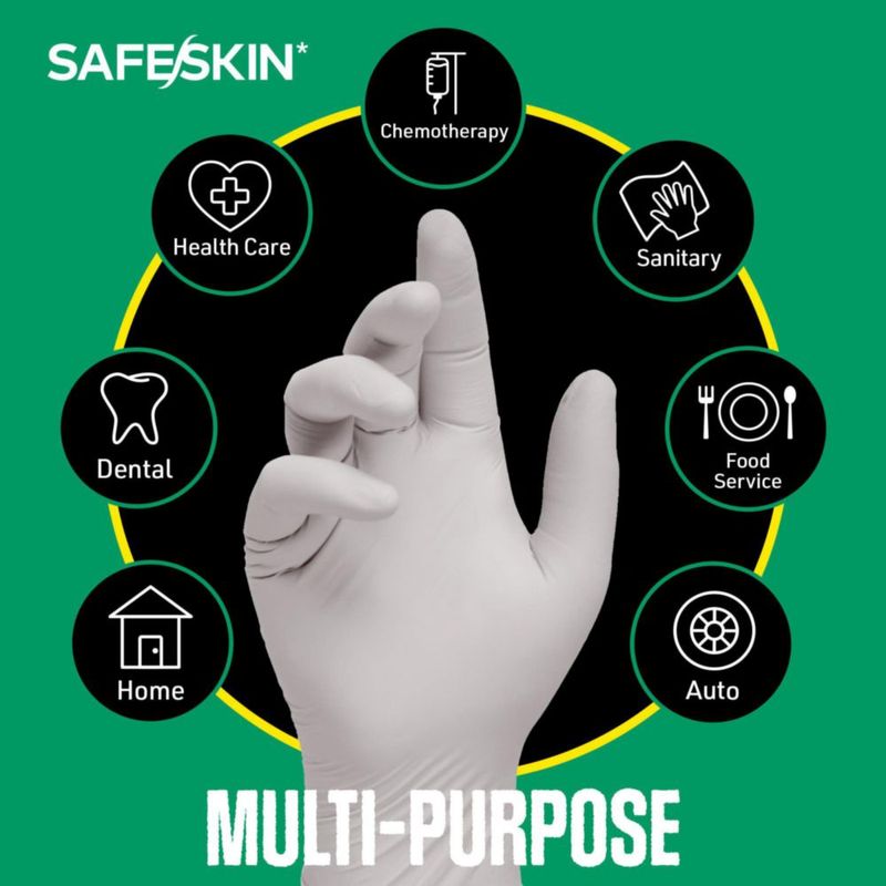 Guantes de Nitrilo SAFESKIN Talla Mediana 200 uds Sin Polvo 3.5 mil