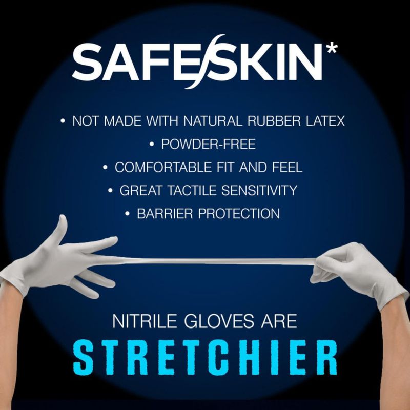 Guantes de Nitrilo SAFESKIN Talla Mediana 200 uds Sin Polvo 3.5 mil