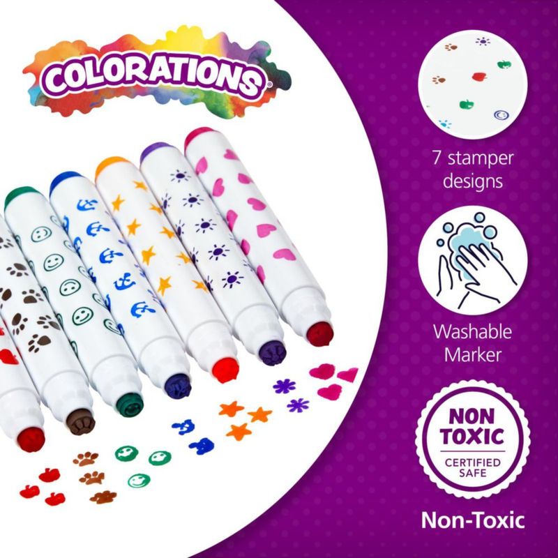 Set de 44 sellos de marcador lavables Colorations en cubo