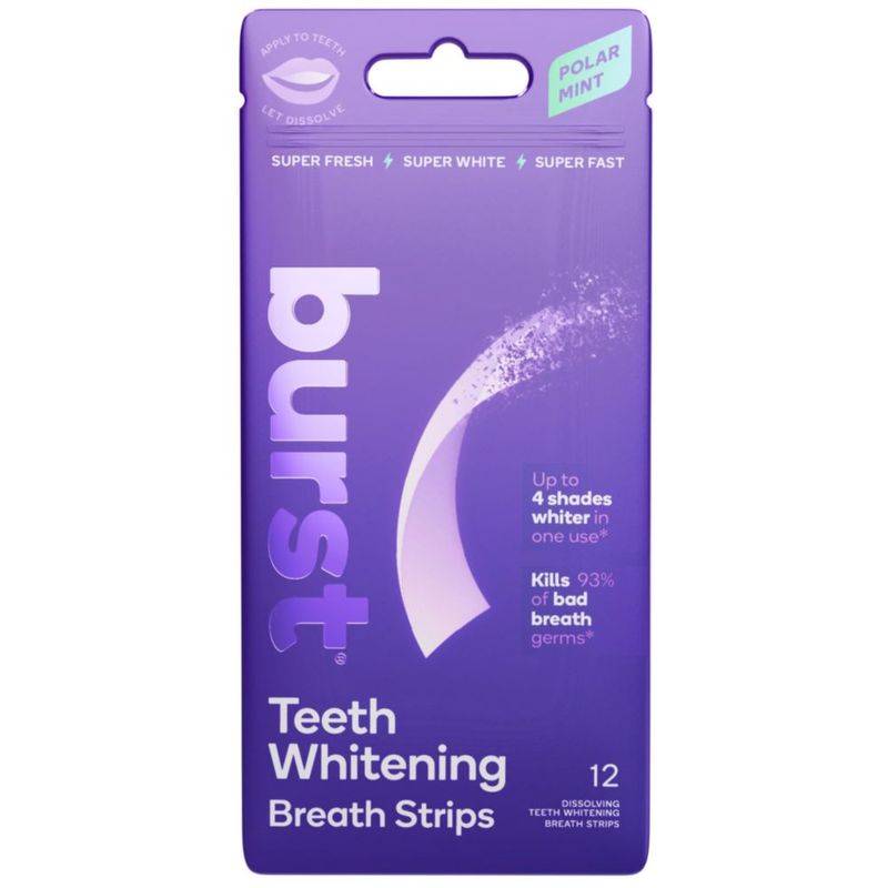 Tiras blanqueadoras y refrescantes de aliento Burst Menta Polar 12 uds