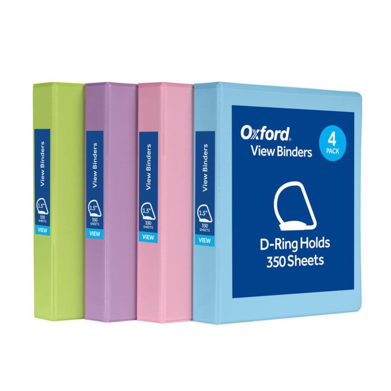 Carpeta de 3 anillas Oxford 4 cm 375 hojas (paquete de 4)