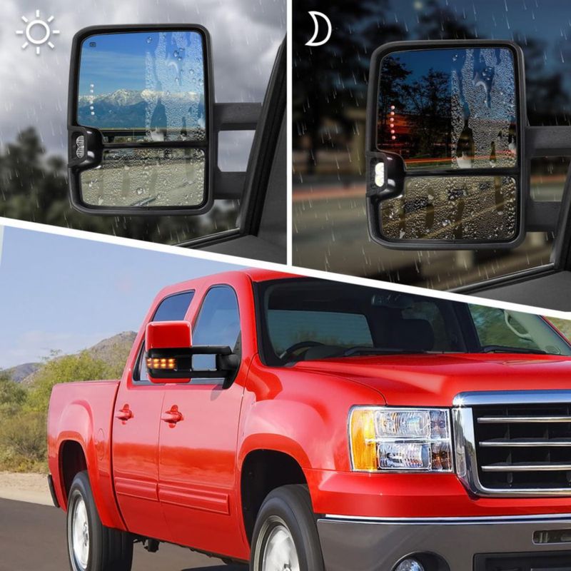 Espejos de remolque Sanooer rojo 07‑13 Silverado/Sierra