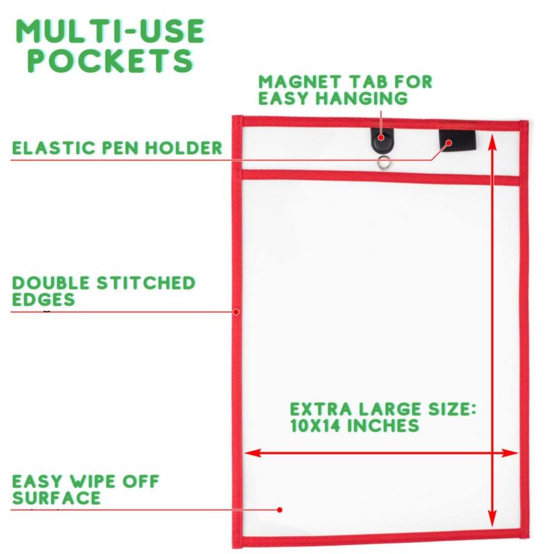 Fundas de borrado en seco Two Point paquete de 6 orientación vertical 25 × 36 cm