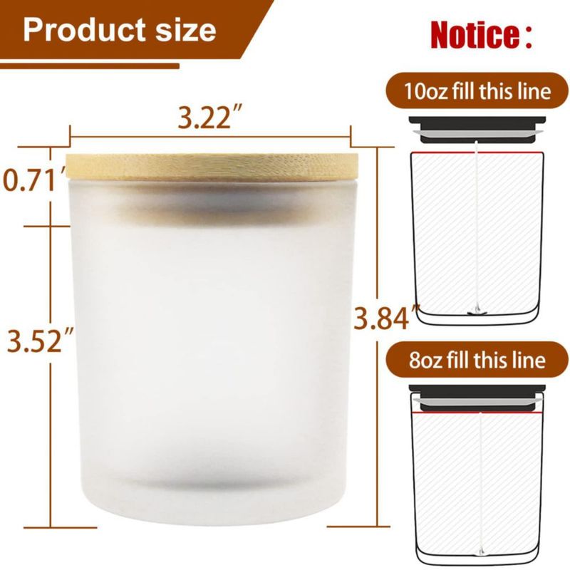 Juego de 12 tarros CONNOO de 283 ml con vidrio esmerilado y tapa de bambú