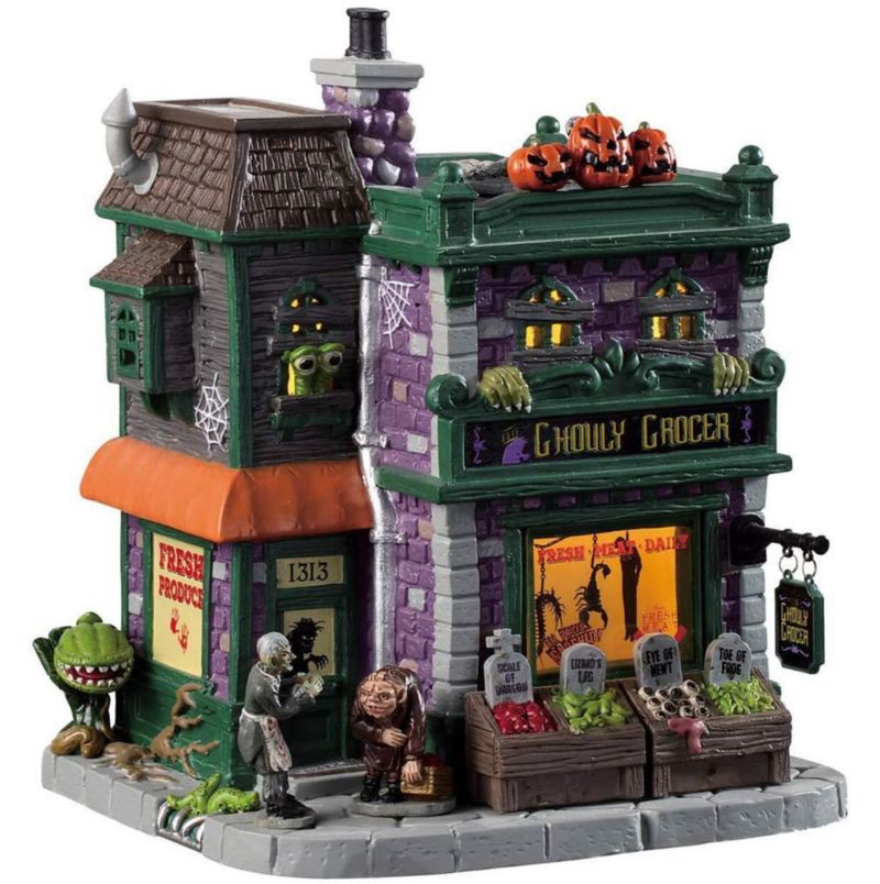ESCULTURA Lemax Ghouly Grocer #95458 Iluminada