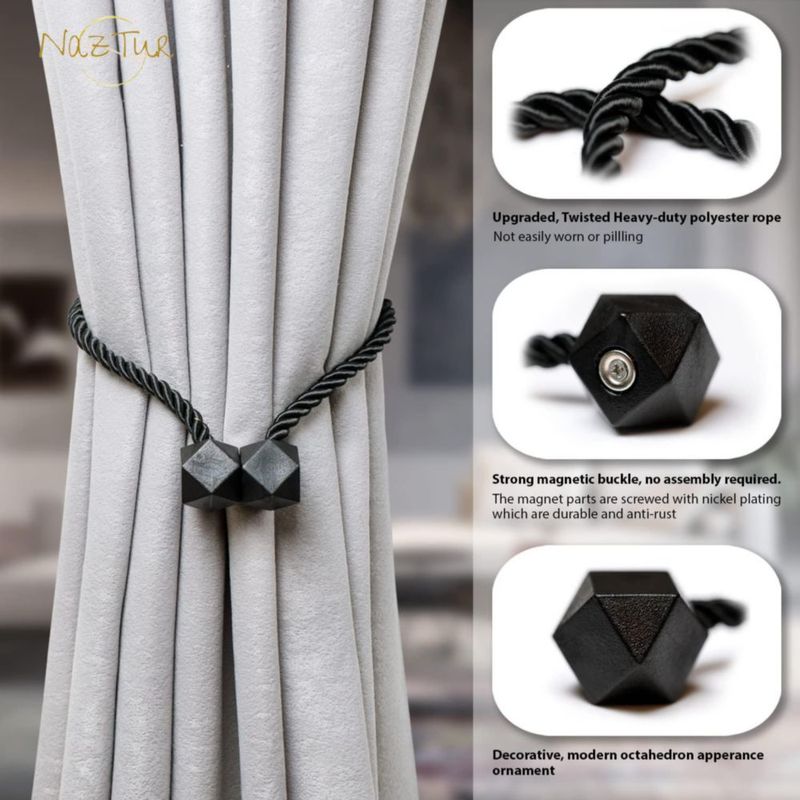 Sujetadores magnéticos para cortinas NazTur 46 cm paquete de 2