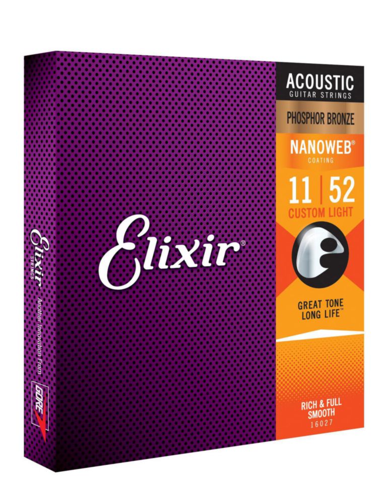 Cuerdas de guitarra Elixir 11-52 Phosphor Bronze – Pack de 3