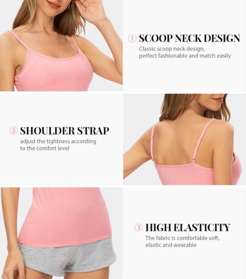 Top sin mangas Rosyline L con tirantes ajustables – Pack de 4