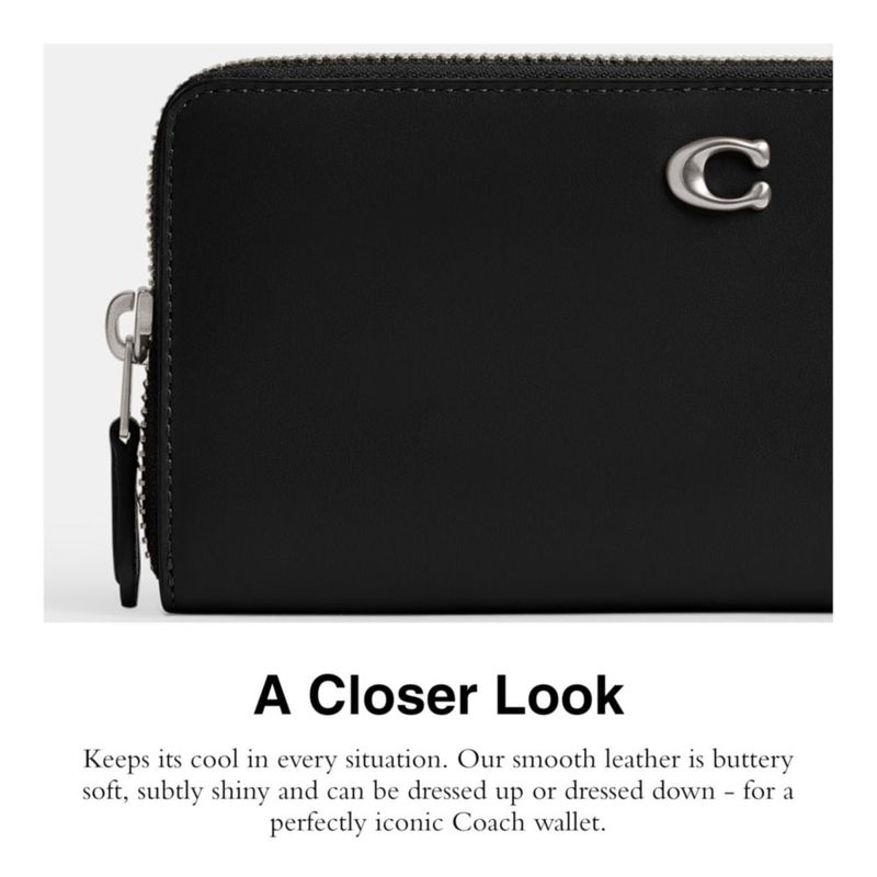 Cartera Coach Essential Slim Zip de 19 cm de cuero