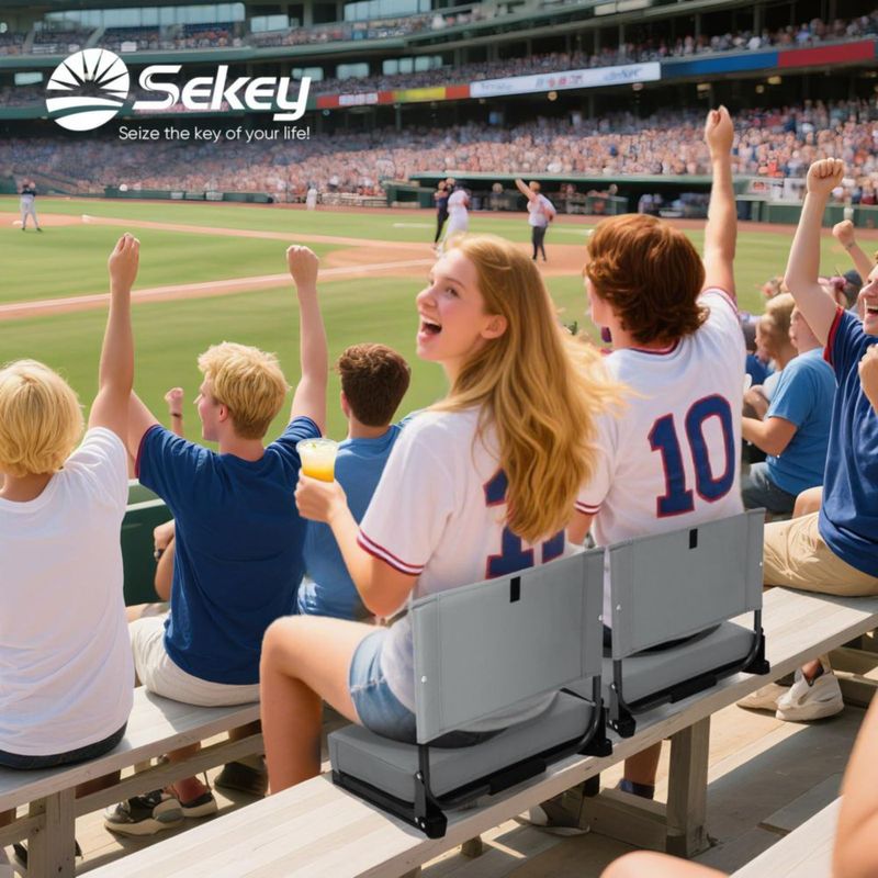 Asiento de estadio Sekey 46 cm gris con soporte lumbar - 1 unidad