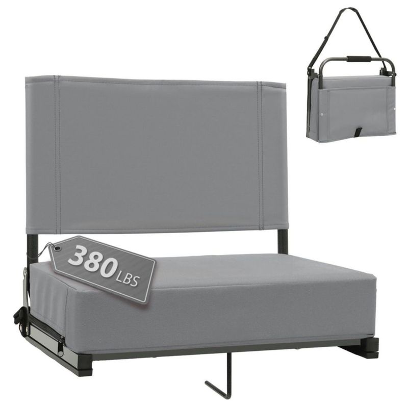 Asiento de estadio Sekey 46 cm gris con soporte lumbar - 1 unidad