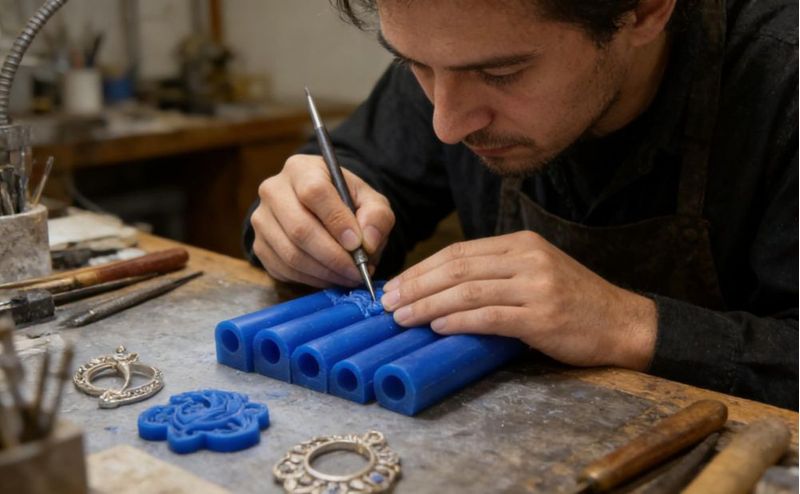 Cera de Modelado Qaoatlinmen 6 pzas Tubos Azules para Anillos 145 cm