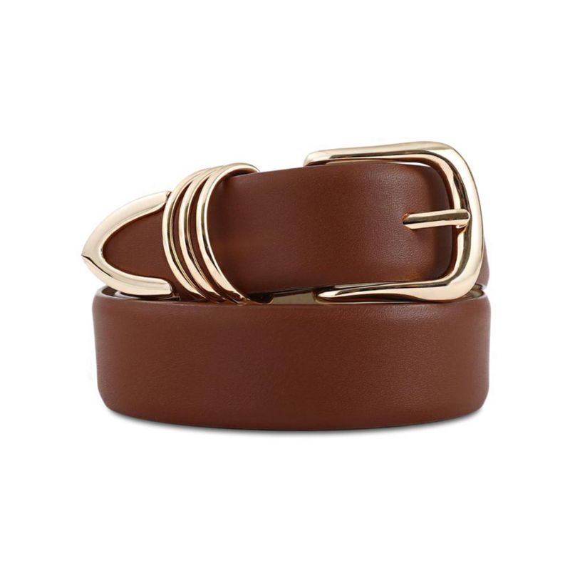 Cinturón de cuero para mujer RISANTRY de 3 cm con hebilla metálica