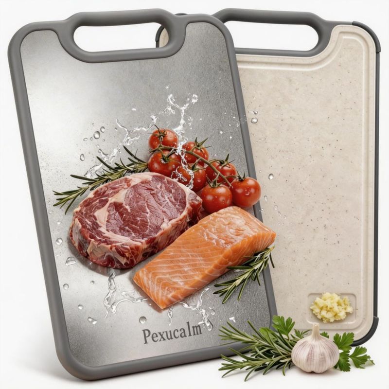 Tabla de cortar Pexucalm 39x26 cm de doble cara titanio