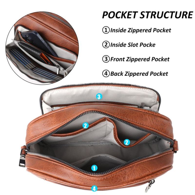 Bolso bandolera TANTOMI de cuero vegano 24 cm