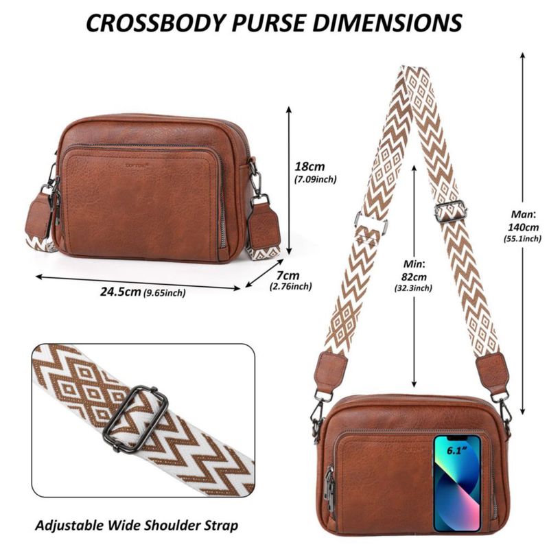 Bolso bandolera TANTOMI de cuero vegano 24 cm