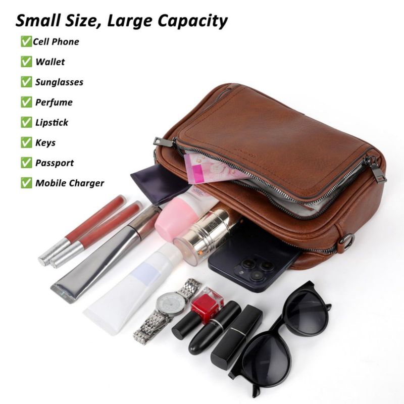 Bolso bandolera TANTOMI de cuero vegano 24 cm