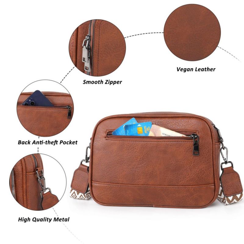 Bolso bandolera TANTOMI de cuero vegano 24 cm