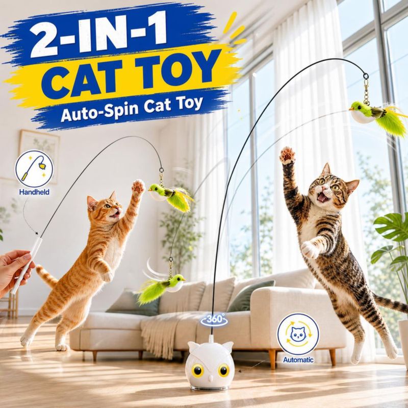 Juguete interactivo para gatos CATPICK con pájaro volador