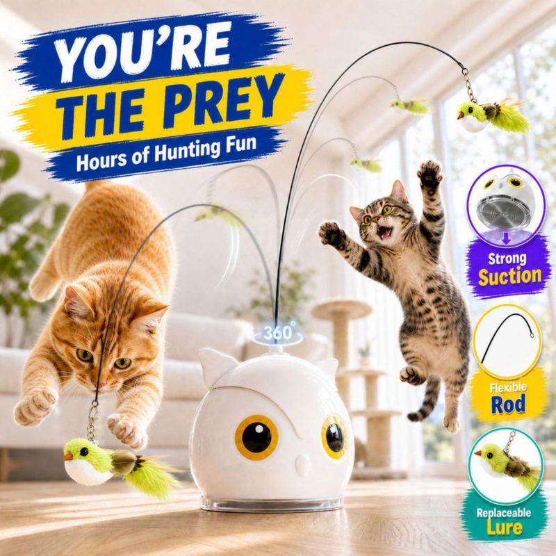 Juguete interactivo para gatos CATPICK con pájaro volador